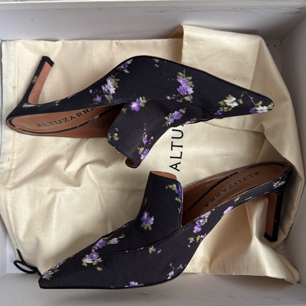Altuzarra Davidson Floral-Printed Loafer Mules